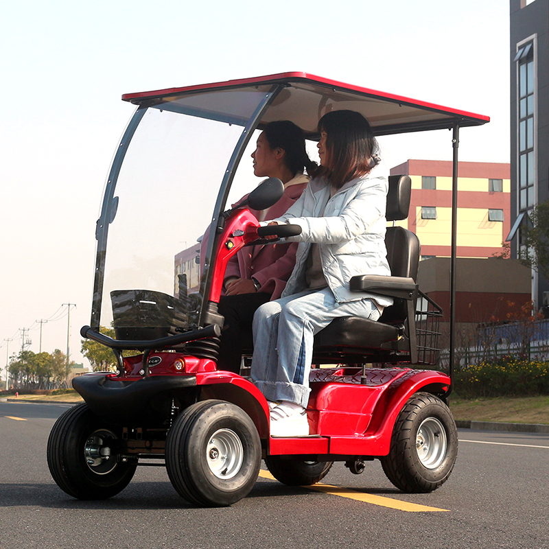 scooter per mobilità a doppio sedile con pneumatici da 16 pollici per anziani
